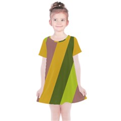 Autumn Harmony Geometric Style Print  Kids  Simple Cotton Dress by dflcprintsclothing