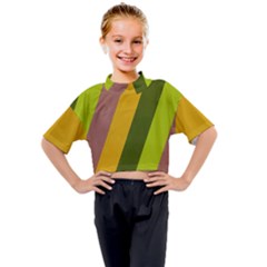 Autumn Harmony Geometric Style Print  Kids Mock Neck T-shirt