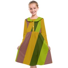 Autumn Harmony Geometric Style Print  Kids  Midi Sailor Dress by dflcprintsclothing