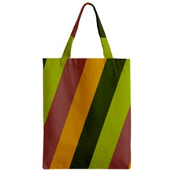 Autmn Stripes Colors Geometric Print Design Zipper Classic Tote Bag