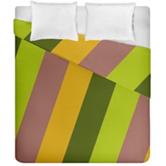 Autmn Stripes Colors Geometric Print Design Duvet Cover Double Side (california King Size)