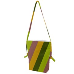 Autmn Stripes Colors Geometric Print Design Folding Shoulder Bag