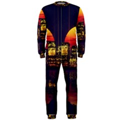 Abstract City Retro Sunset Night Onepiece Jumpsuit (men)