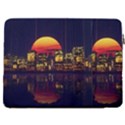 Abstract City Retro Sunset Night 17  Vertical Laptop Sleeve Case With Pocket View2