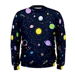 Aesthetic Outer Space Cartoon Art Men s Sweatshirt