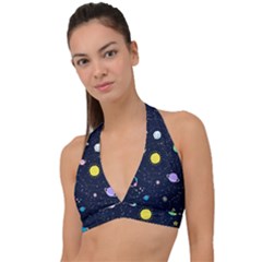 Aesthetic Outer Space Cartoon Art Halter Plunge Bikini Top by Bedest