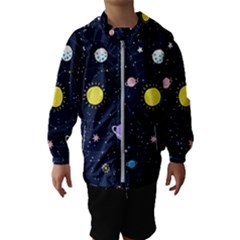 Aesthetic Outer Space Cartoon Art Kids  Hooded Windbreaker