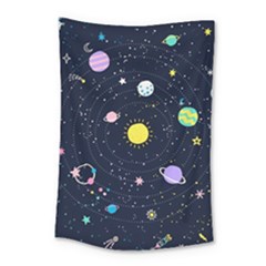 Aesthetic Outer Space Cartoon Art Small Tapestry