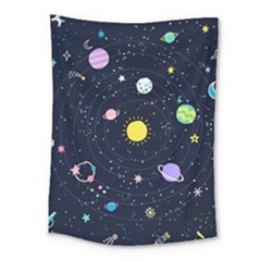 Aesthetic Outer Space Cartoon Art Medium Tapestry