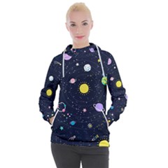 Aesthetic Outer Space Cartoon Art Women s Hooded Pullover