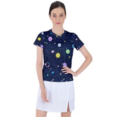 Aesthetic Outer Space Cartoon Art Women s Sports Top by Bedest