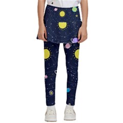 Aesthetic Outer Space Cartoon Art Kids  Skirted Pants by Bedest