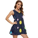 Aesthetic Outer Space Cartoon Art Tiered Sleeveless Mini Dress View2