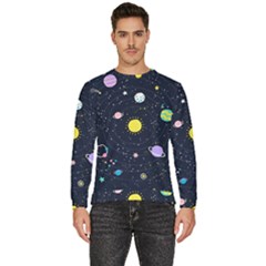 Aesthetic Outer Space Cartoon Art Men s Fleece Sweatshirt