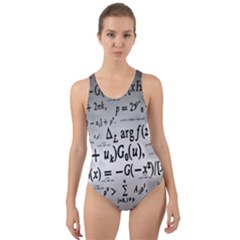 Math Formula Cut-out Back One Piece Swimsuit by Bedest