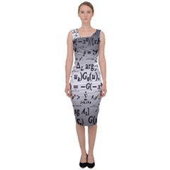 Math Formula Sleeveless Pencil Dress by Bedest