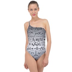 Math Formula Classic One Shoulder Swimsuit by Bedest