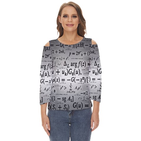 Math Formula Cut Out Wide Sleeve Top by Bedest