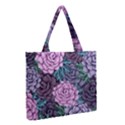 Purple Rose Retro Floral Flower Medium Tote Bag View2