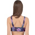 Purple Rose Retro Floral Flower Cage Up Bikini Top View2