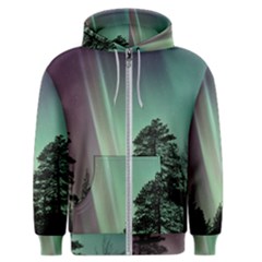 Silhouette Of Aurora Borealis Men s Zipper Hoodie