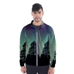 Silhouette Of Aurora Borealis Men s Windbreaker