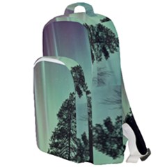 Silhouette Of Aurora Borealis Double Compartment Backpack by Bedest