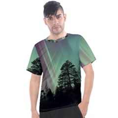 Silhouette Of Aurora Borealis Men s Sport Top by Bedest