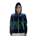 Jungle Road Hawaii Asphalt Mountains Green Women s Hooded Windbreaker View1