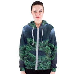 Jungle Road Hawaii Asphalt Mountains Green Women s Zipper Hoodie