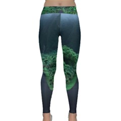 Jungle Road Hawaii Asphalt Mountains Green Classic Yoga Leggings by Bedest