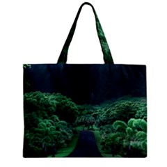 Jungle Road Hawaii Asphalt Mountains Green Zipper Mini Tote Bag by Bedest