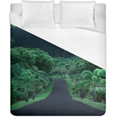 Jungle Road Hawaii Asphalt Mountains Green Duvet Cover (california King Size) by Bedest