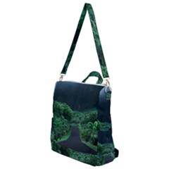 Jungle Road Hawaii Asphalt Mountains Green Crossbody Backpack by Bedest