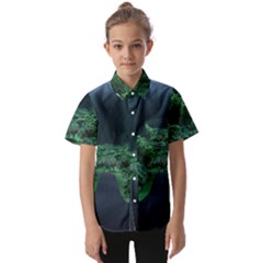 Jungle Road Hawaii Asphalt Mountains Green Kids  Short Sleeve Shirt by Bedest