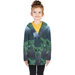 Jungle Road Hawaii Asphalt Mountains Green Kids  Double Breasted Button Coat by Bedest