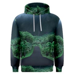 Jungle Road Hawaii Asphalt Mountains Green Men s Overhead Hoodie