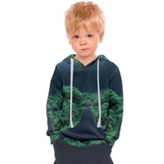 Jungle Road Hawaii Asphalt Mountains Green Kids  Overhead Hoodie