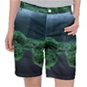 Jungle Road Hawaii Asphalt Mountains Green Women s Pocket Shorts View1