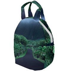 Jungle Road Hawaii Asphalt Mountains Green Travel Backpack by Bedest