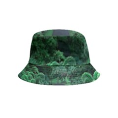 Jungle Road Hawaii Asphalt Mountains Green Bucket Hat (kids) by Bedest