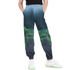 Jungle Road Hawaii Asphalt Mountains Green Kids  Joggers by Bedest