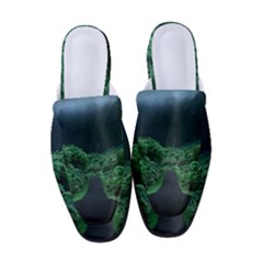 Jungle Road Hawaii Asphalt Mountains Green Women s Classic Backless Heels by Bedest