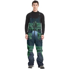 Jungle Road Hawaii Asphalt Mountains Green Men s Front Zip Ski And Snowboard Bib Pants