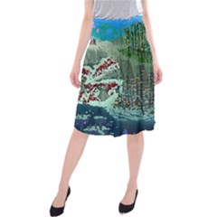 The Overworld Aurora Subnautica Midi Beach Skirt by Bedest