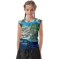 The Overworld Aurora Subnautica Kids  Raglan Cap Sleeve T-shirt by Bedest