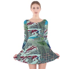 The Overworld Aurora Subnautica Long Sleeve Velvet Skater Dress