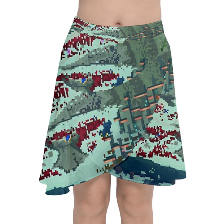 The Overworld Aurora Subnautica Chiffon Wrap Front Skirt