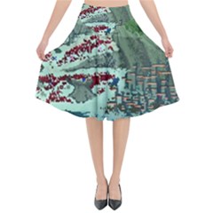 The Overworld Aurora Subnautica Flared Midi Skirt by Bedest