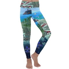 The Overworld Aurora Subnautica Kids  Lightweight Velour Classic Yoga Leggings by Bedest